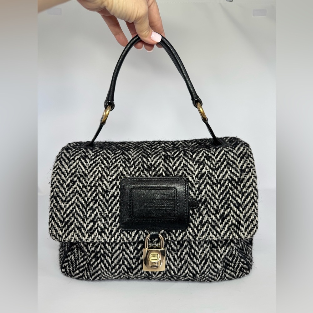 Authentic Dolce & Gabbana Tweed Top Handle Bag